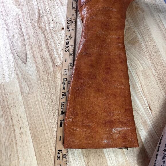 Vince Camuto Boots Womens 6.5 B Emala Cognac Double Zip Soft Leather Upper Knee - Picture 11 of 11